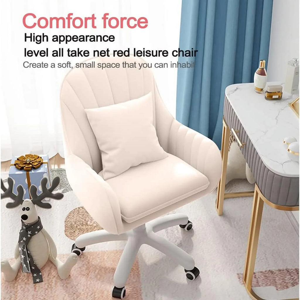 Nouveauté 2026 – Fauteuil de bureau Home , chaise d'ordinateur avec dossier mi-haut capitonné, style moderne, pivotante et réglable en hauteur, en velours blanc