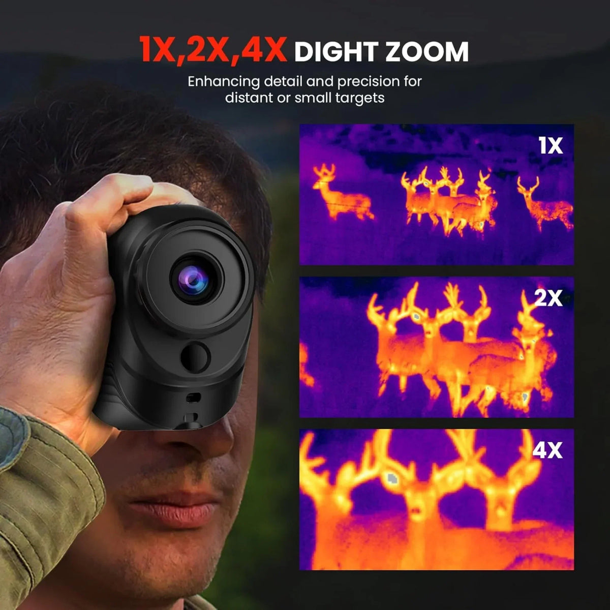 Nouveauté 2026 – Monoculaire thermique GOYOJO 256x192 (25 Hz) avec caméra thermique monoculaire pour adultes, objectif focal de 10 mm, lunettes de vision thermique pour la chasse et le camping de nuit
