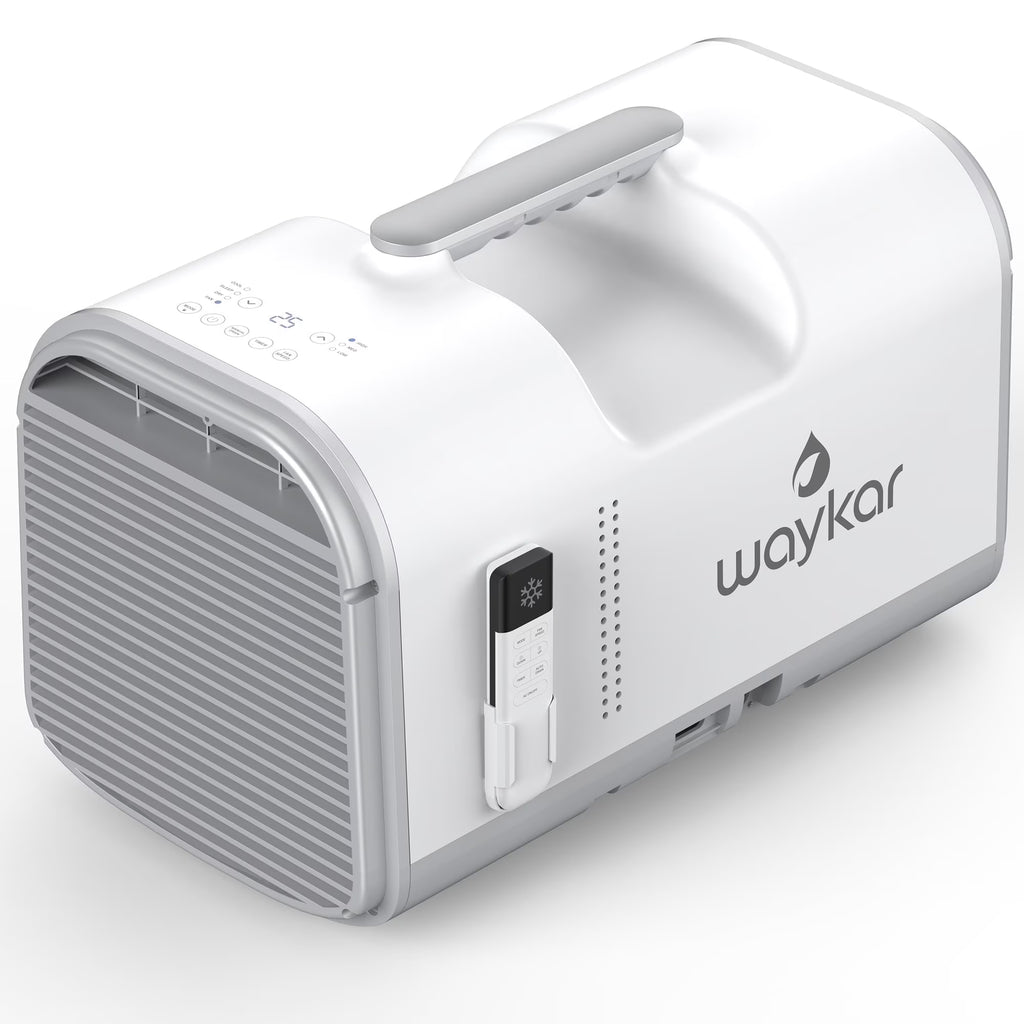 Nouveauté 2026 – Climatiseur portable Waykar 4500 BTU pour tente, camping, camping-car, 12 m², faible niveau sonore, télécommande