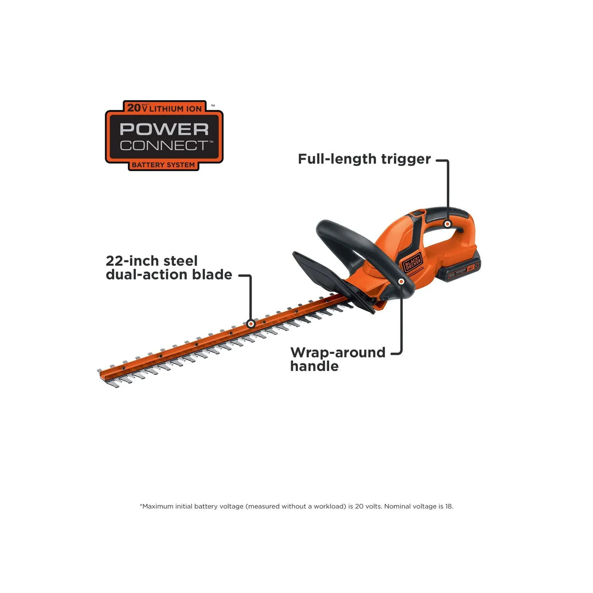 Nouveauté 2026 – Taille-haie sans fil BLACK+DECKER LHT2220 20V MAX*