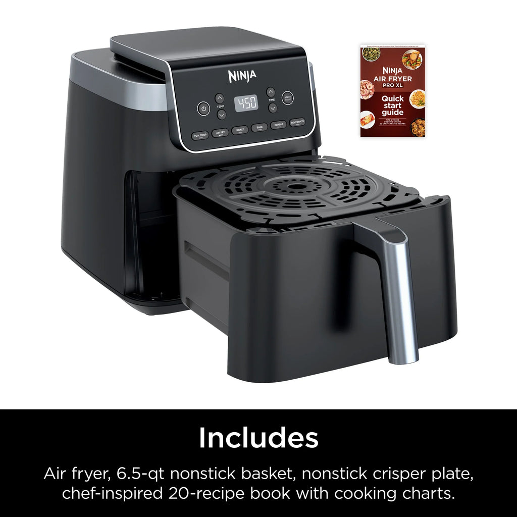 Nouveauté 2026 – Friteuse à air Ninja Pro XL 6-en-1 avec une capacité de 6,5 L, fonctions Max Crisp, friture à air chaud, rôtissage à air chaud, cuisson au four, réchauffage et déshydratation