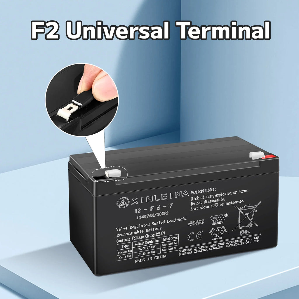 Nouveauté 2026 – Batterie au plomb étanche rechargeable 24 V 7 Ah - Convient à la plupart des voitures électriques pour enfants - Accessoires pour batteries