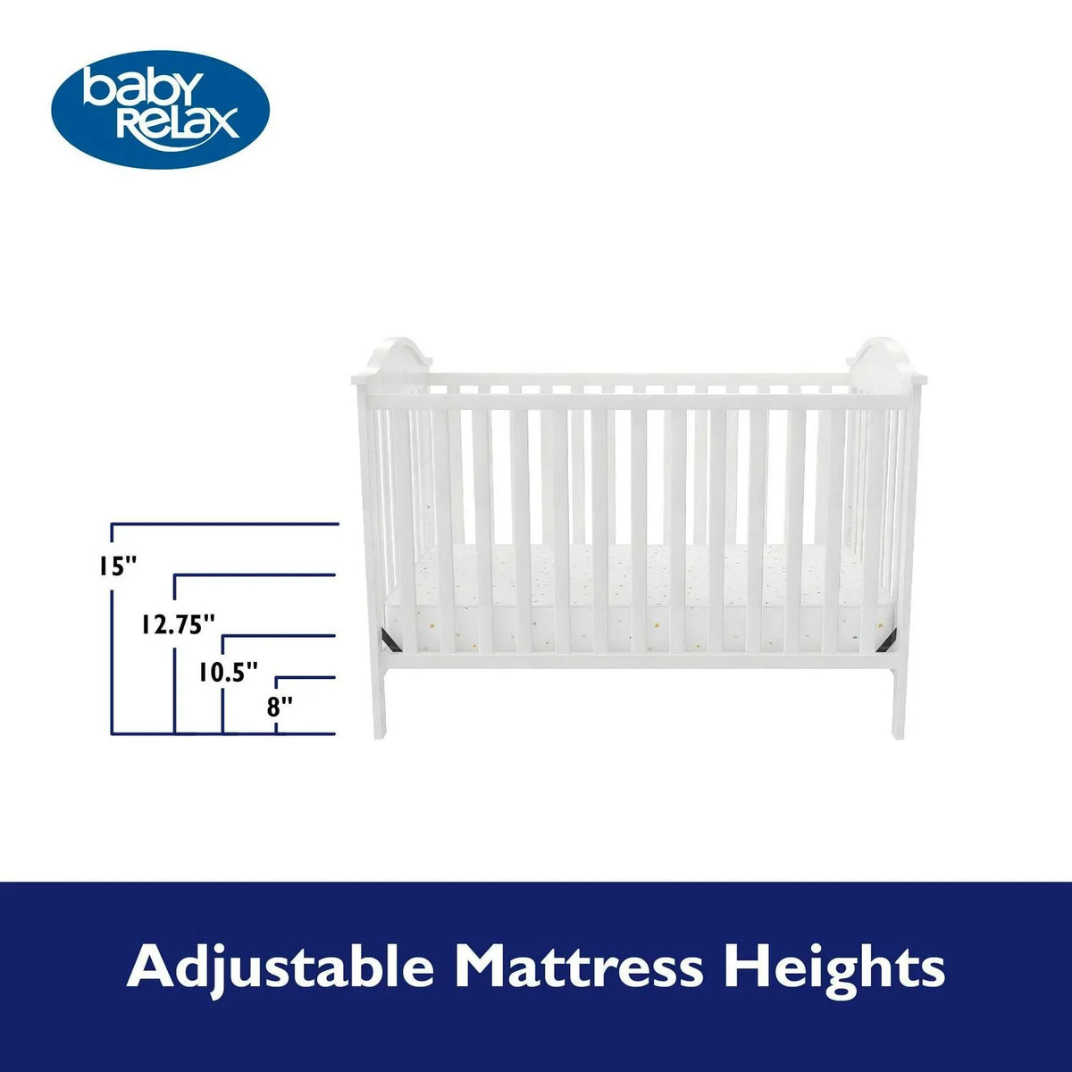 Nouveauté 2026 – Lit bébé convertible 3-en-1 Baby Relax Adele . Blanc