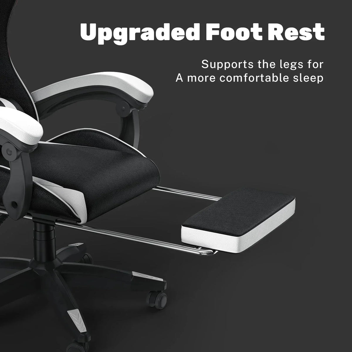 Nouveauté 2026 – Chaise de jeu Bigzzia , chaise de bureau ergonomique avec appui-tête et soutien lombaire réglables en hauteur, pour adultes et adolescents, noir et blanc