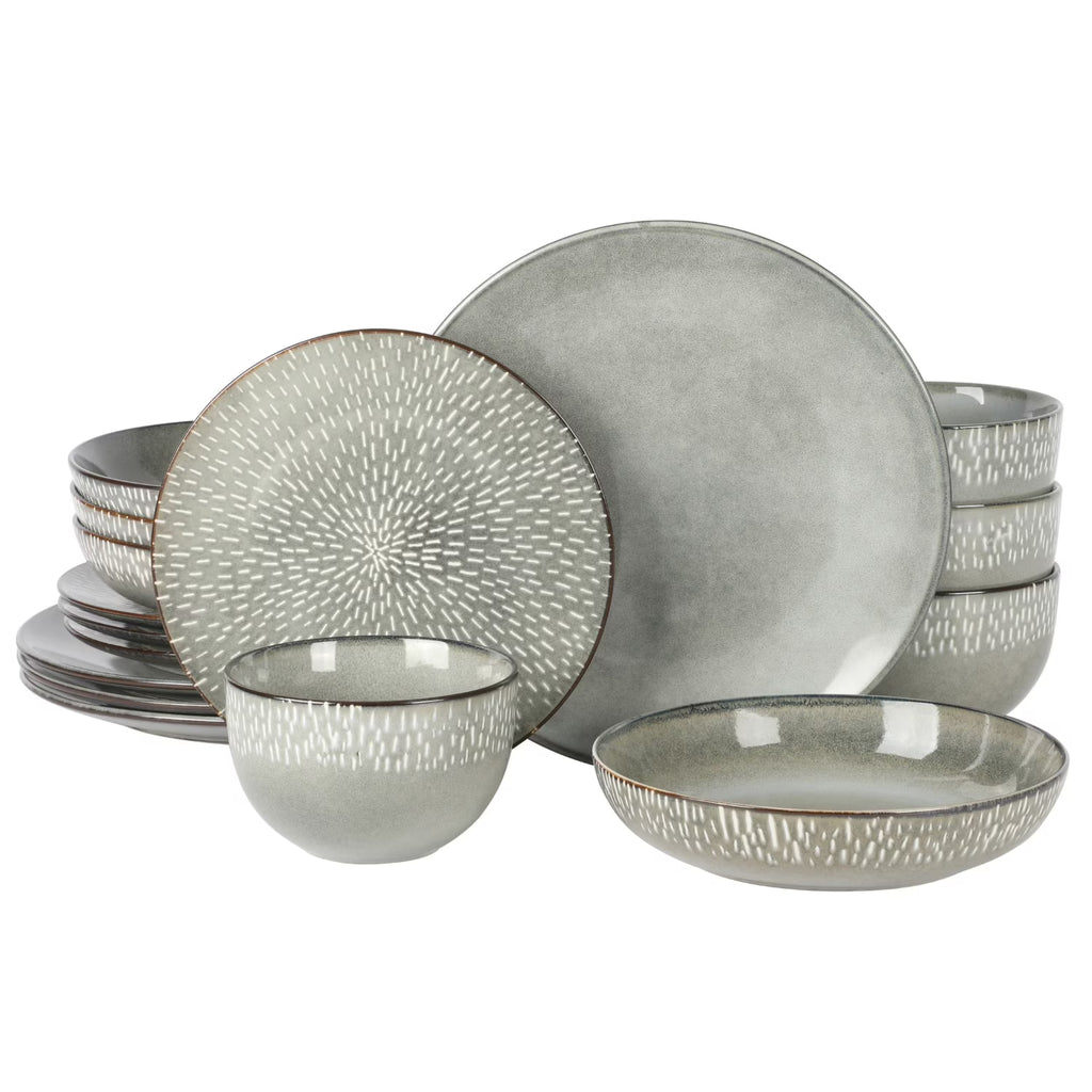Nouveauté 2026 – Service de table 16 pièces Gibson Elite Matisse - Taupe