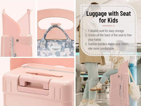 Nouveauté 2026 – Valise 22 pouces avec serrure TSA, idéale pour enfants et adultes, roulettes pivotantes verrouillables, housse de protection et ceinture de sécurité incluses