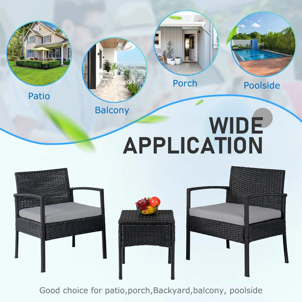 Nouveauté 2026 – Ensemble de mobilier de jardin Tappio , 3 pièces, style bistro, comprenant des chaises de conversation en rotin, une table d'appoint et des coussins. Idéal pour balcon, jardin ou terrasse. Couleur : rouge