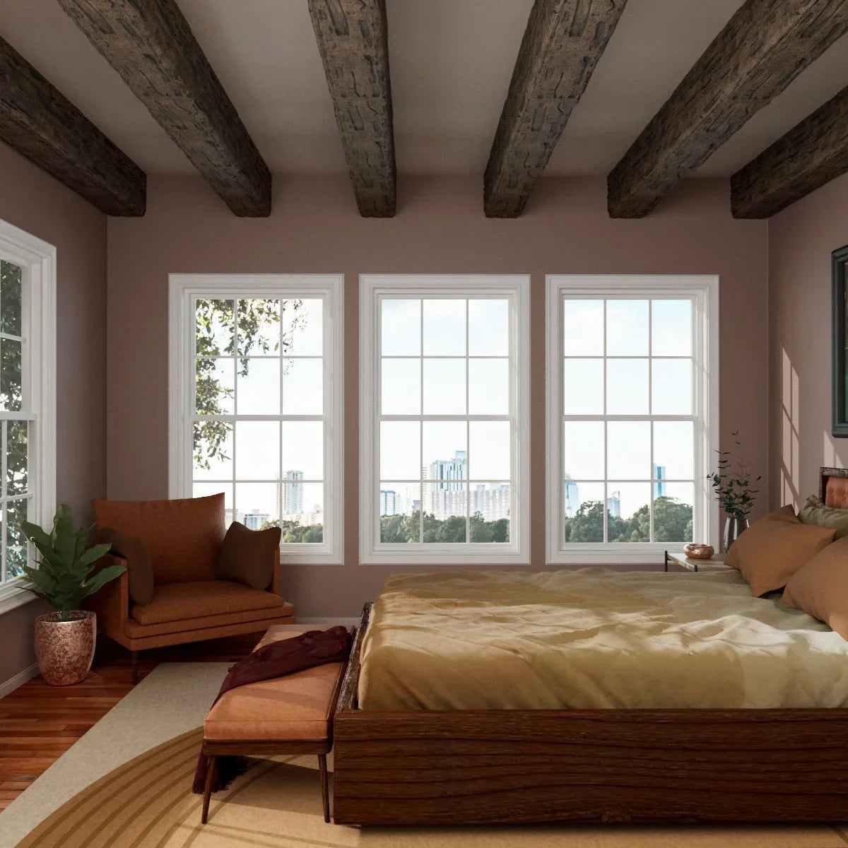 Nouveauté 2026 – Ekena Millwork 3 1/2 po L x 3 1/2 po H x 120 po P 3 côtés (poutre en U) Bois de récupération HeritageTimber Faux bois Poutre de plafond, Brun Kona