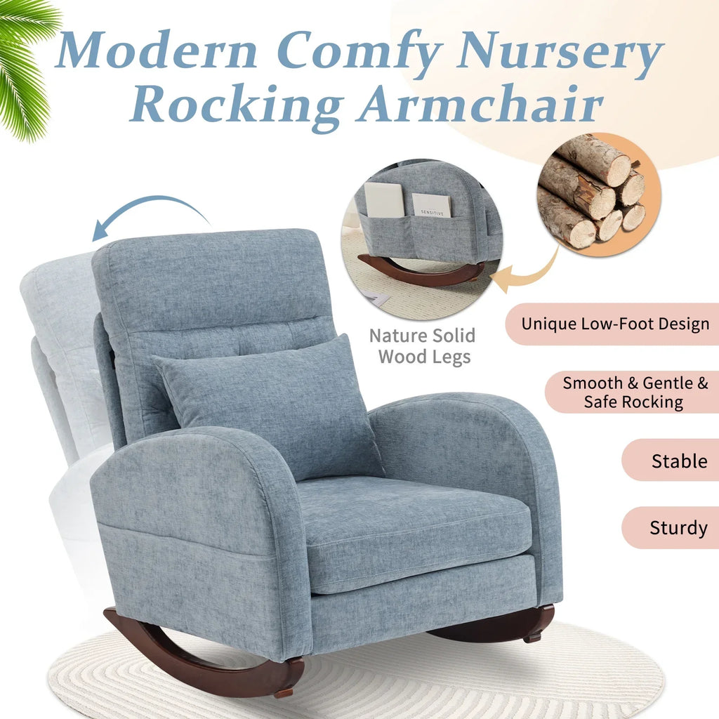Nouveauté 2026 – Fauteuil à bascule Ktaxon , fauteuil de lecture inclinable, confortable, revêtu de velours peluche, canapé à bascule une place, beige, idéal pour le salon, la chambre d'enfant ou la chambre à coucher