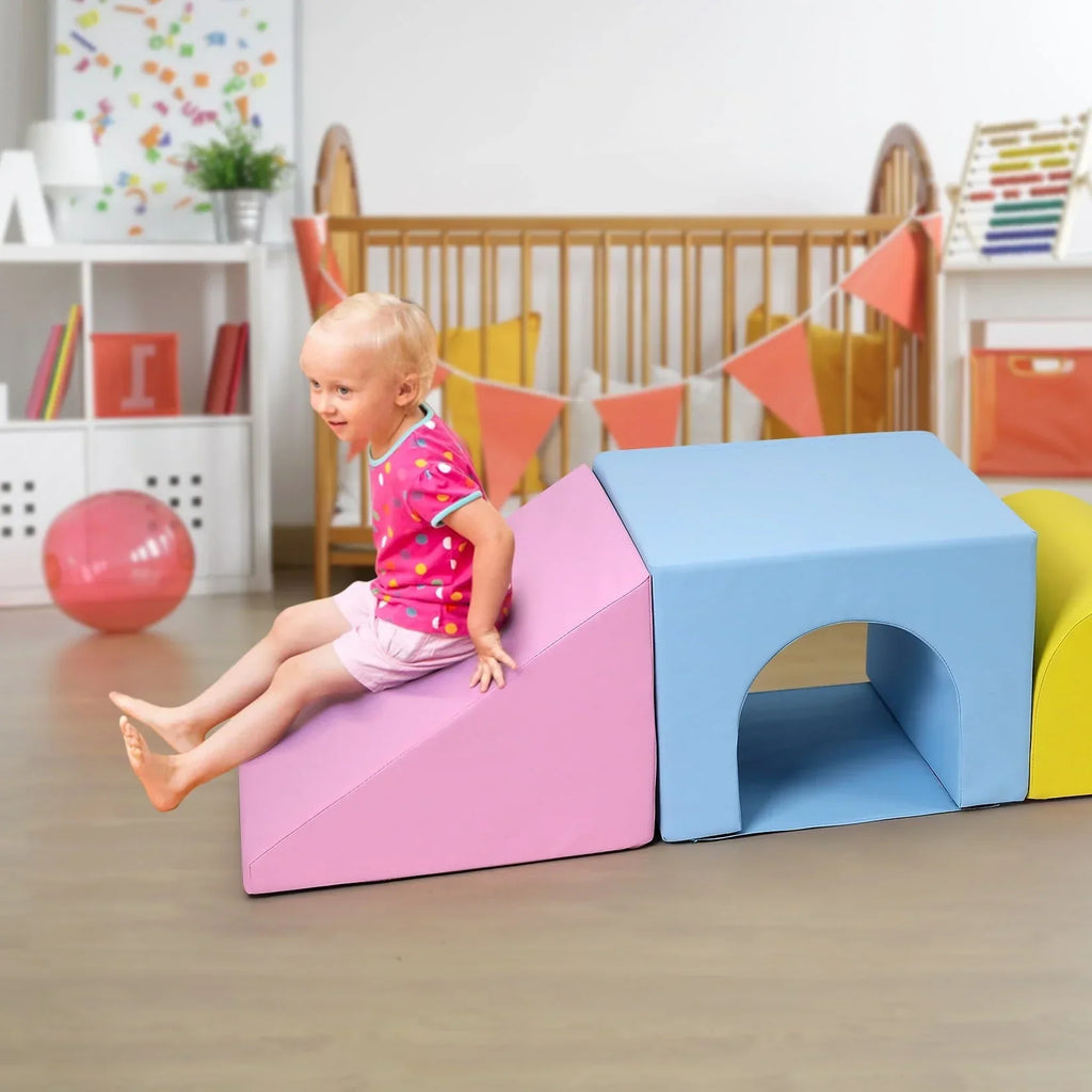Nouveauté 2026 – Ensemble d'escalade d'intérieur Soft , blocs d'escalade en mousse pour tout-petits, jeu d'escalade et de glisse, 4 pièces