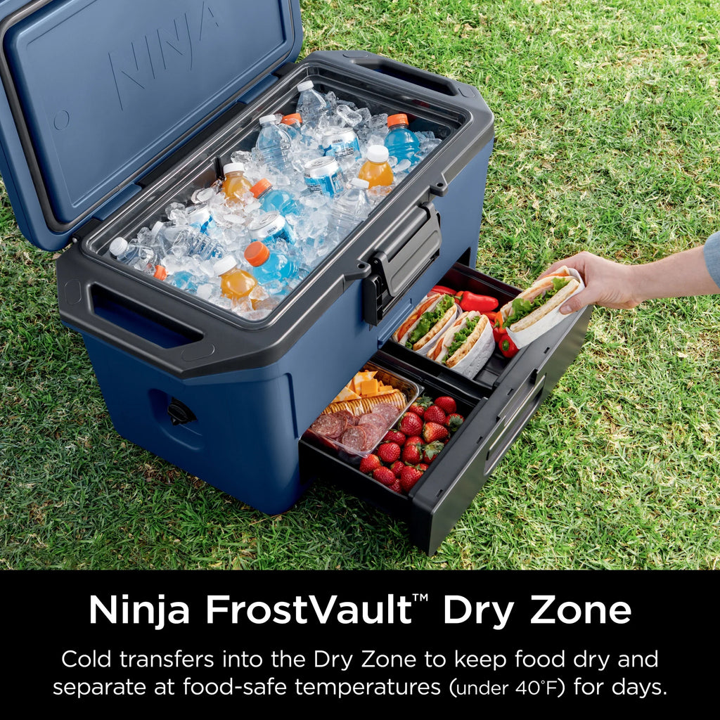 Nouveauté 2026 – Glacière rigide Ninja FrostVault 50 pintes avec zone sèche, grise, FB151GY