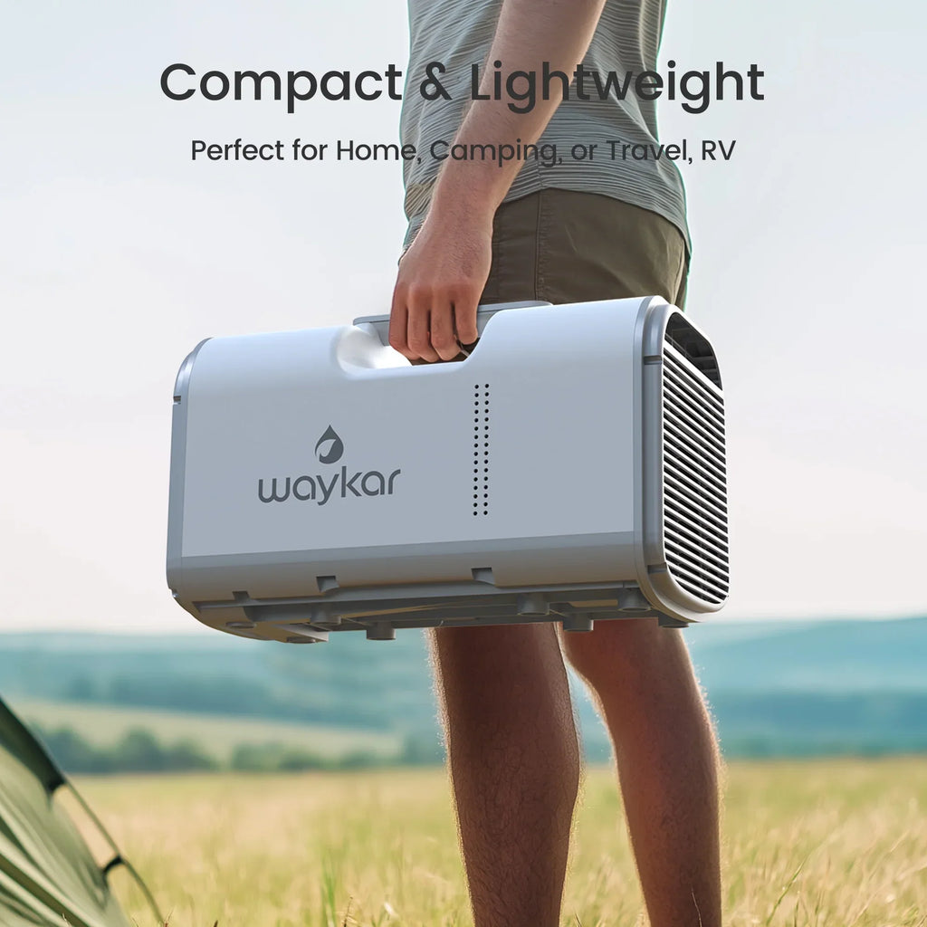 Nouveauté 2026 – Climatiseur portable Waykar 4500 BTU pour tente, camping, camping-car, 12 m², faible niveau sonore, télécommande