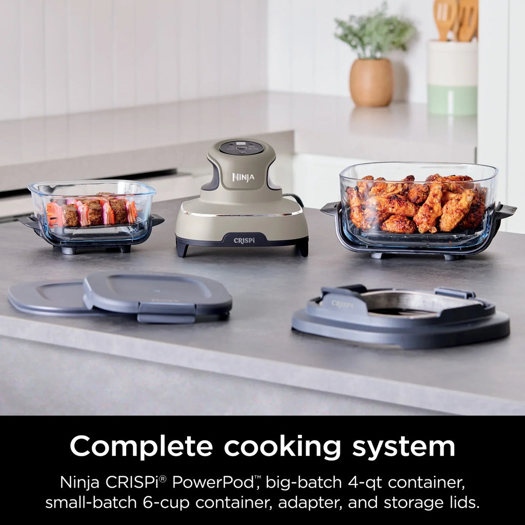 Nouveauté 2026 – Friteuse à air portable Ninja Crispi 4-en-1 en verre , récipients de 4 pintes et 6 tasses, Cyberspace