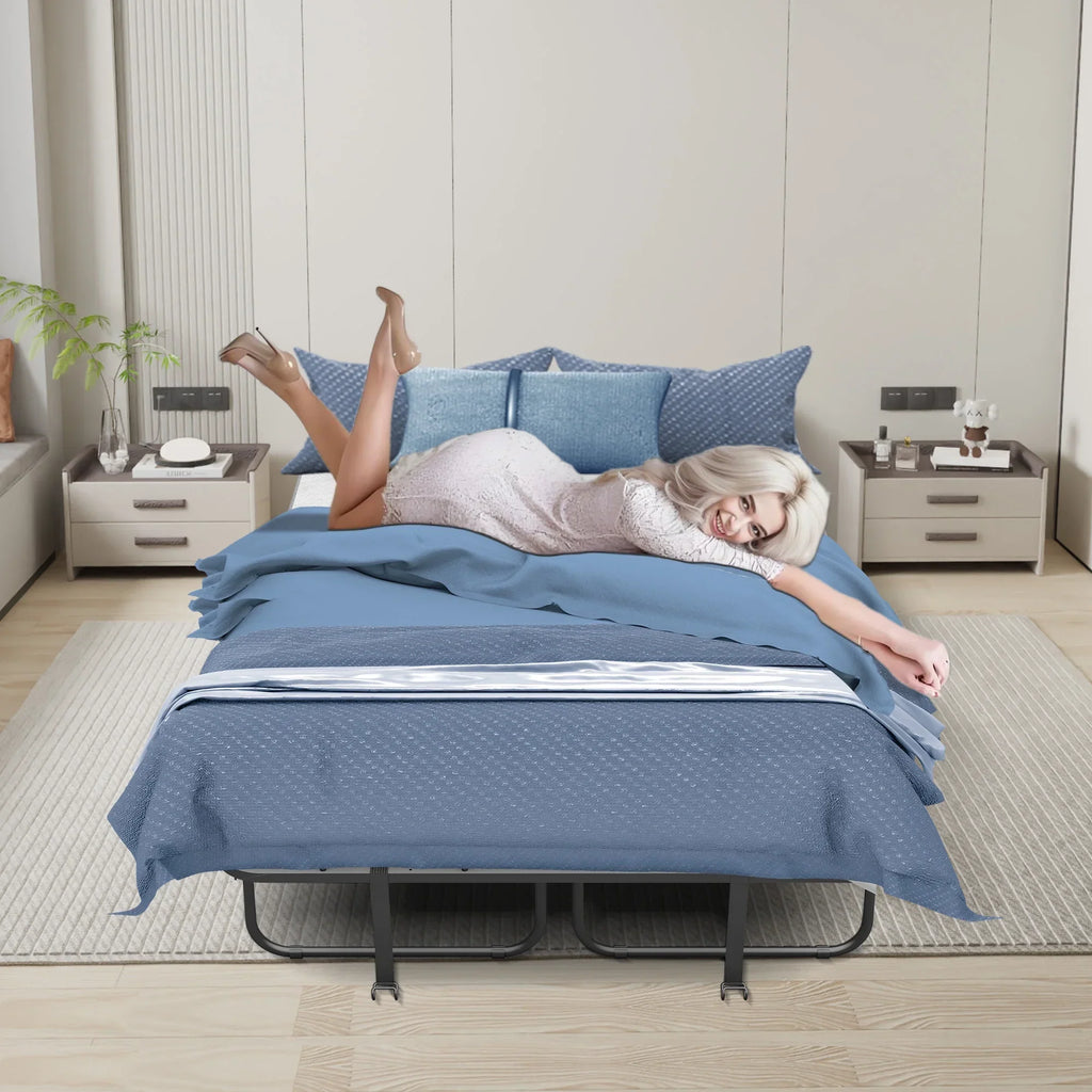 Nouveauté 2026 – Lit pliant Flying avec matelas, format 190 x 79 cm, lit d'appoint pliable et portable pour adultes, avec matelas en mousse à mémoire de forme de 13 cm, structure métallique robuste et peu encombrante
