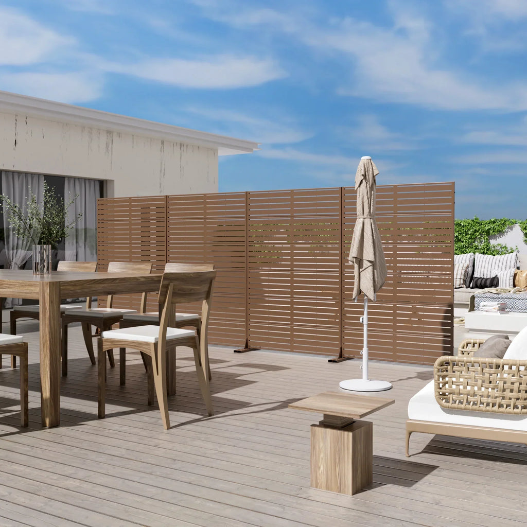 Nouveauté 2026 – Panneau de séparation extérieur en métal noir MAYEERTY 72*47" pour patio, style classique à persiennes