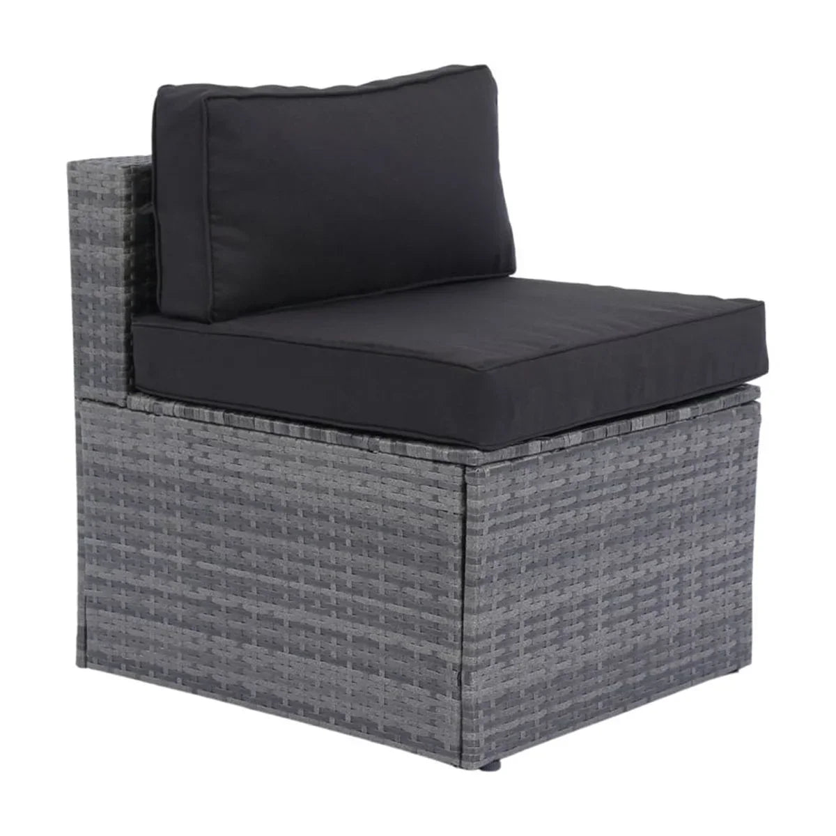 Nouveauté 2026 – Ensemble de mobilier de patio 7 pièces , canapé d'angle en rotin PE, ensemble de conversation avec coussins et table basse en verre, pour balcon, pelouse et jardin, gris