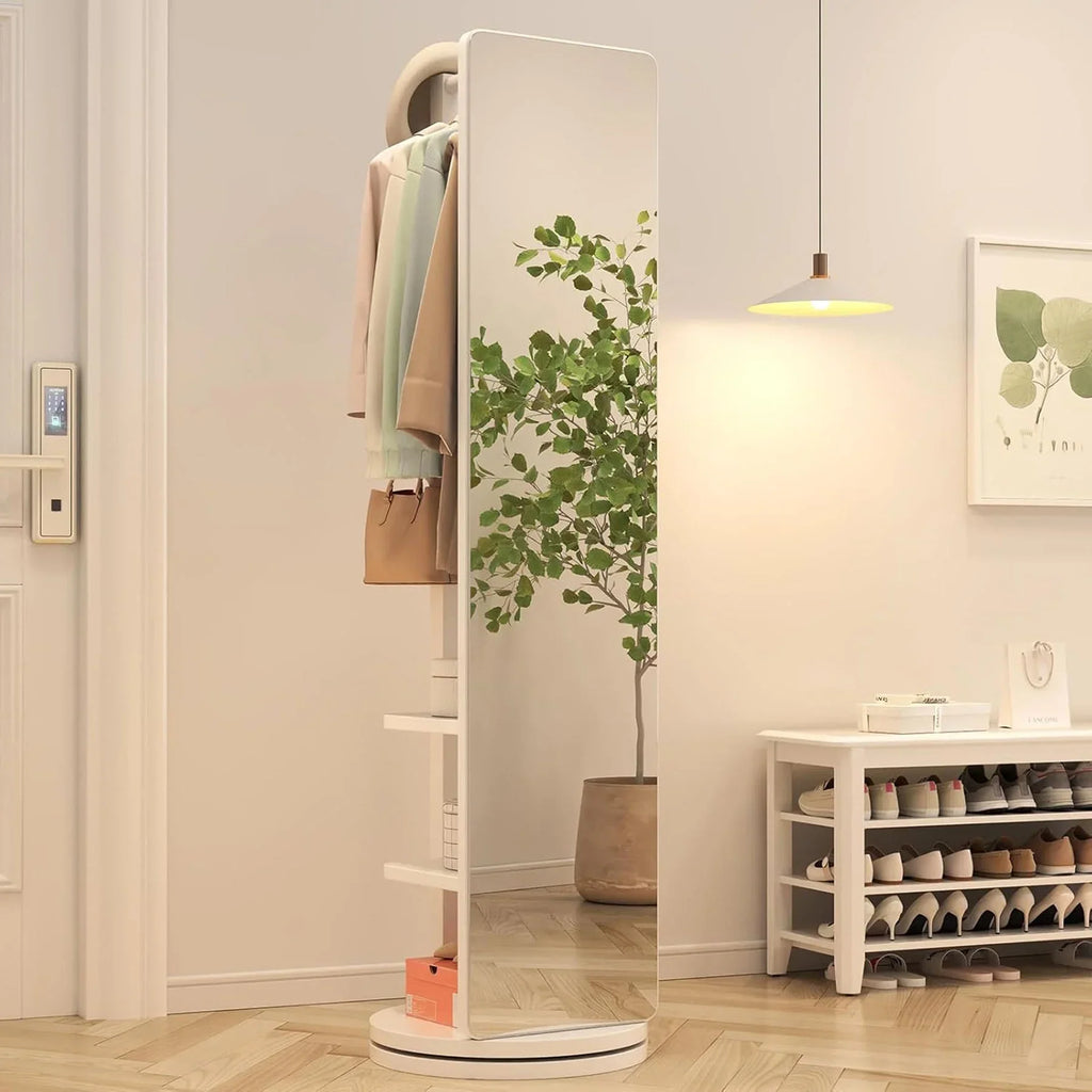 Nouveauté 2026 – Miroir pleine longueur , cadre en bois d'hévéa, 167 x 45 cm (65,7 x 17,7 pouces), idéal pour les dressings et les espaces de vie, pour une utilisation polyvalente