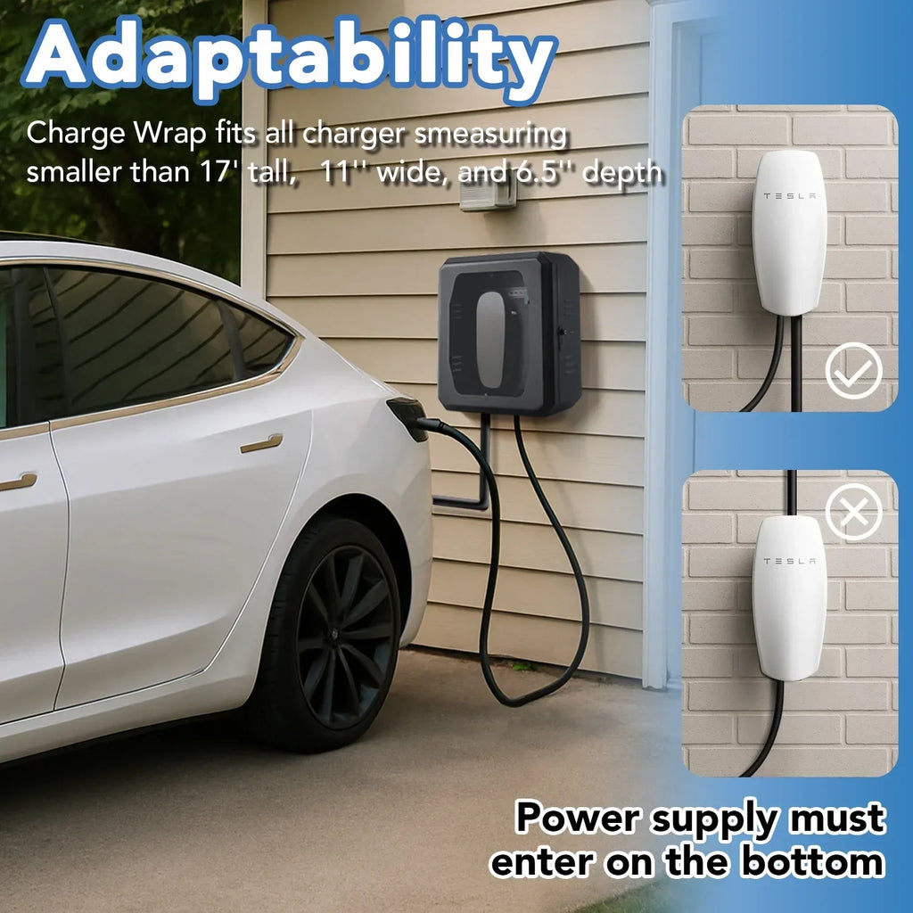 Nouveauté 2026 – Boîtier de recharge mural pour véhicule électrique, compatible avec les chargeurs Tesla pour intérieur et extérieur (noir foncé