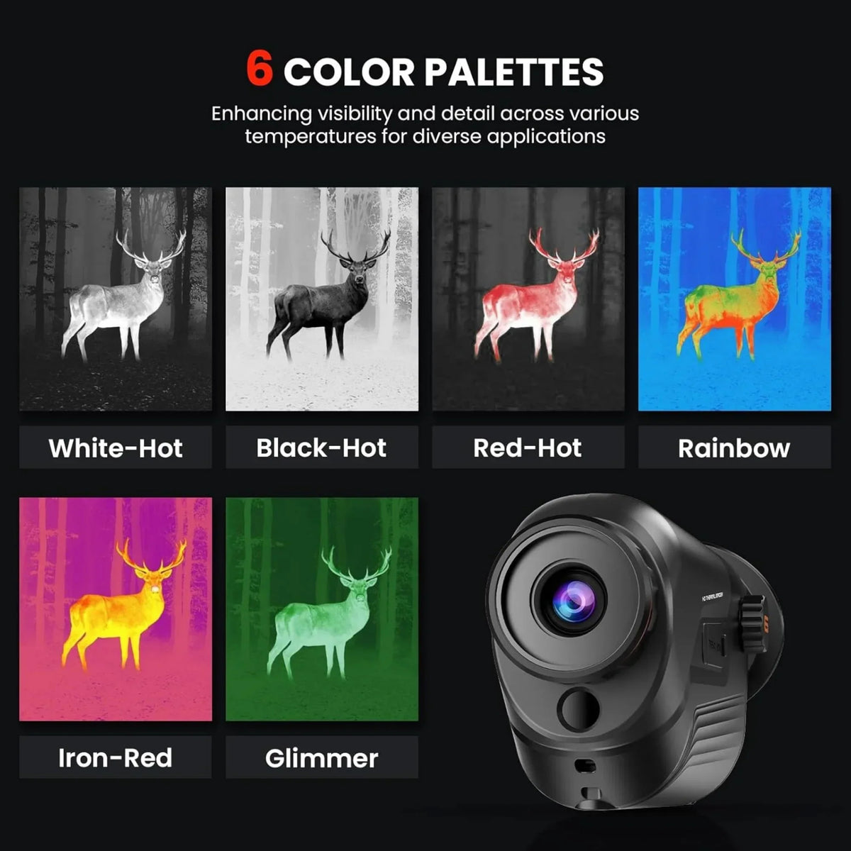 Nouveauté 2026 – Monoculaire thermique GOYOJO 256x192 (25 Hz) avec caméra thermique monoculaire pour adultes, objectif focal de 10 mm, lunettes de vision thermique pour la chasse et le camping de nuit