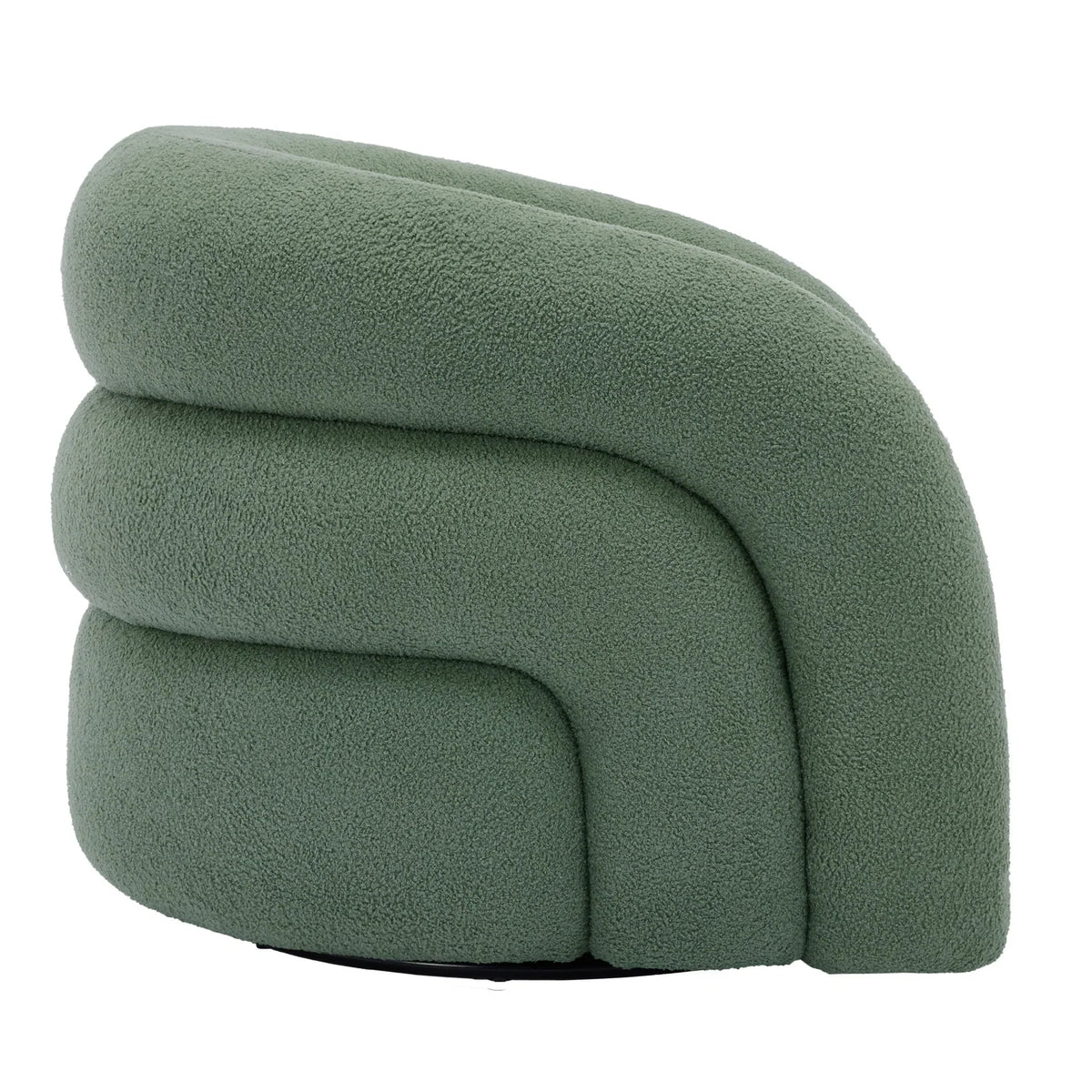 Nouveauté 2026 – Fauteuil pivotant 360" pour salon, fauteuil tonneau bouclé, canapé une place, fauteuil de lecture, vert sauge