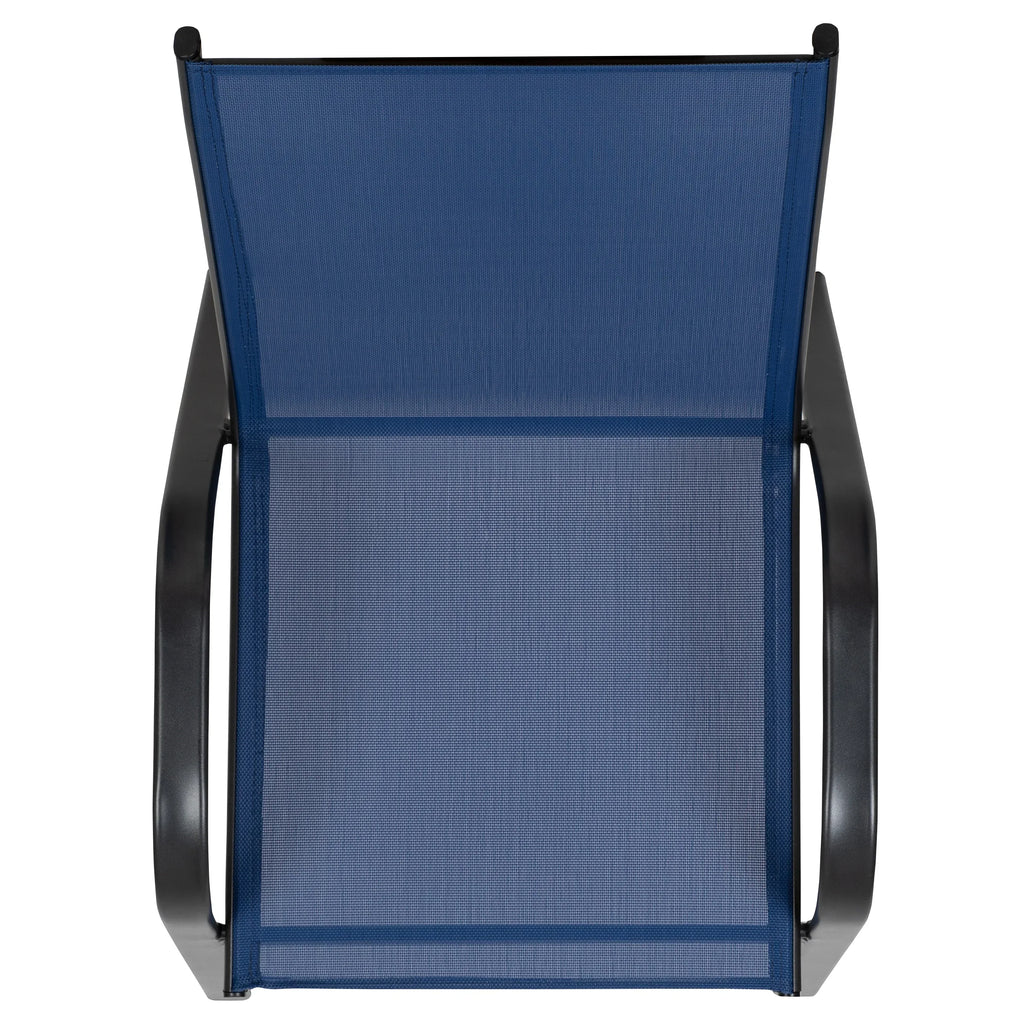 Nouveauté 2026 – Lot de 5 chaises empilables d'extérieur BizChair noires , revêtement Flex Comfort et structure en métal