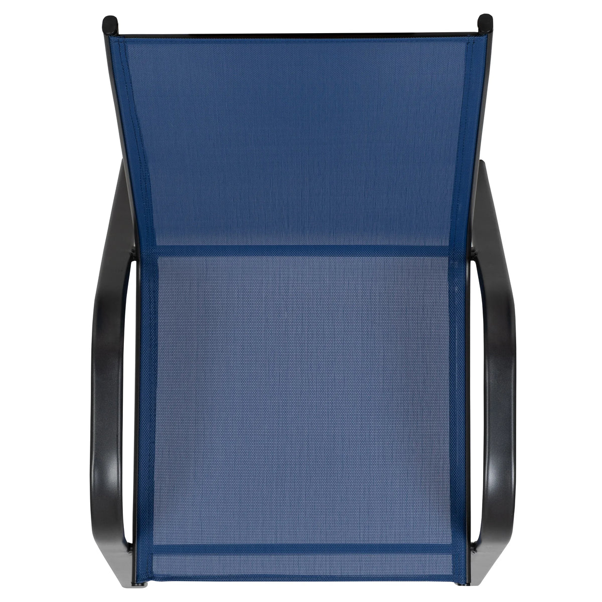 Nouveauté 2026 – Lot de 5 chaises empilables d'extérieur BizChair noires , revêtement Flex Comfort et structure en métal