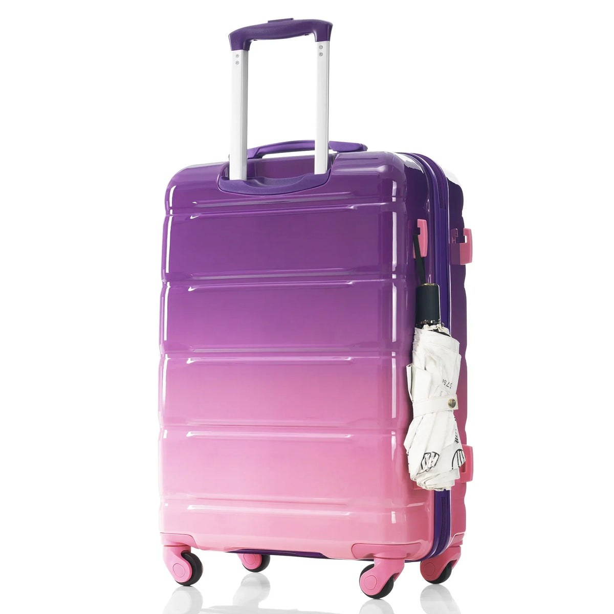 Nouveauté 2026 – Ensemble de 3 valises PAPROOS (51/61/71 cm), valise rigide légère avec port USB et crochets latéraux, bagage de voyage avec serrure TSA, valise à roulettes rigide pour l'école et les voyages, rose