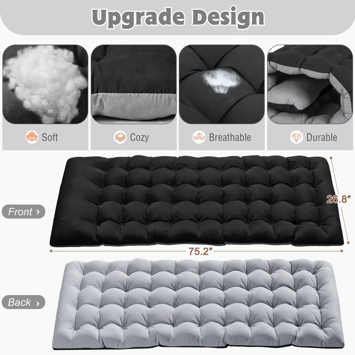 Nouveauté 2026 – Chaise longue MOPHOTO avec matelas, supportant jusqu'à 200 kg, lit de camp portable et robuste, réglable, idéal pour le camping, la piscine, la plage et la terrasse