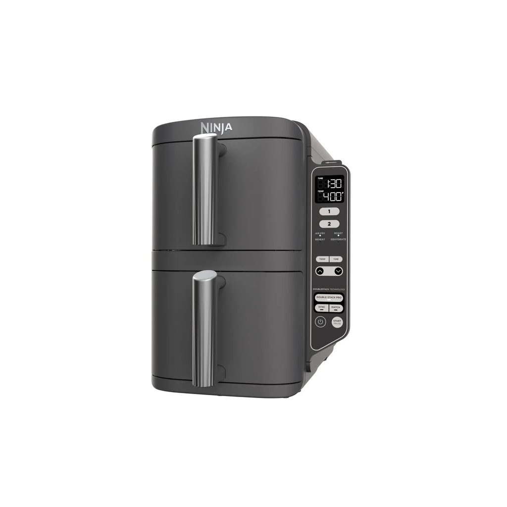 Nouveauté 2026 – Friteuse à air Ninja DoubleStack XL à 2 paniers, technologie DoubleStack permettant de cuire 4 aliments simultanément, conception compacte, 10 pintes, 4 en 1, Smart Finish & Match Cook, SL400