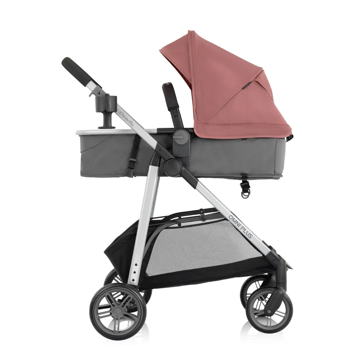 Nouveauté 2026 – Système de voyage modulaire Evenflo Omni Plus avec siège auto pour bébé LiteMax Sport, gris Mylar, unisexe