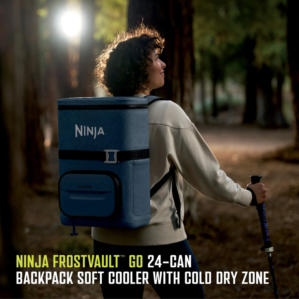 Nouveauté 2026 – Glacière souple Ninja Outdoor FrostVault Go 24 canettes avec zone froide et sèche, bleu bord de lac - FF124NV