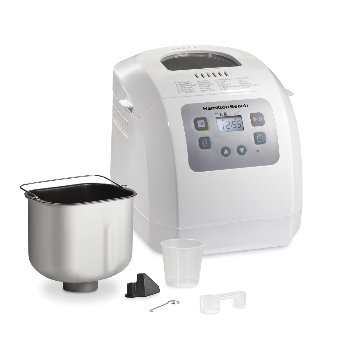 Nouveauté 2026 – Machine à pain Hamilton Beach , 900 g, 12 programmes, sans gluten, blanche