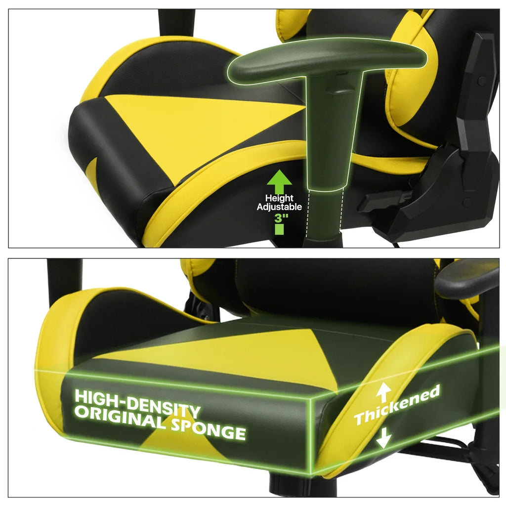 Nouveauté 2026 – Chaise de jeu ergonomique Magshion , chaise de jeu confortable, chaise de bureau en cuir, chaise de jeu pivotante et réglable, bleue