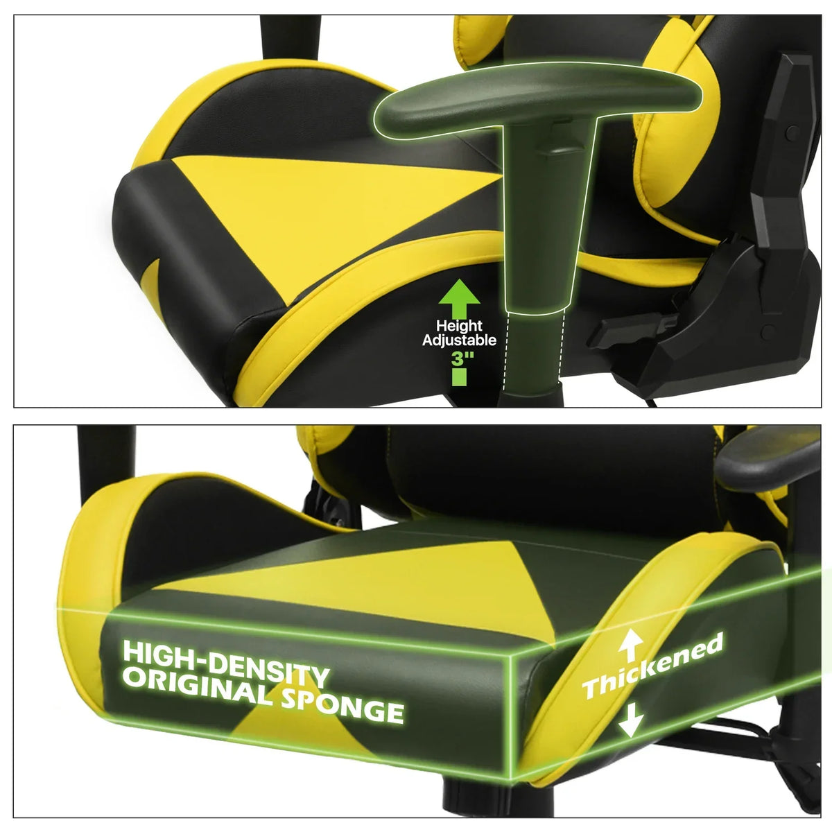 Nouveauté 2026 – Chaise de jeu ergonomique Magshion , chaise de jeu confortable, chaise de bureau en cuir, chaise de jeu pivotante et réglable, bleue