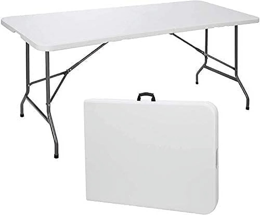 Nouveauté 2026 – Table pliante portable de 2,4 m (8 pi) en plastique blanc, idéale pour l'intérieur et l'extérieur, parfaite pour les fêtes, les pique-niques et le camping. Disponible en 4,2 m (4 pi), 1,8 m (6 pi) et 2,4 m (8 pi