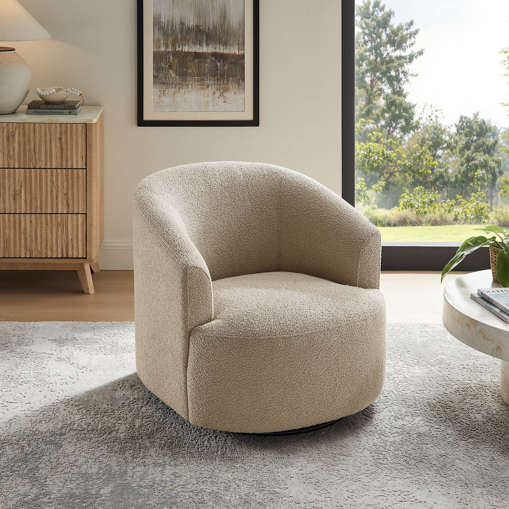 Nouveauté 2026 – Fauteuil pivotant Mainstays Boucle , taupe