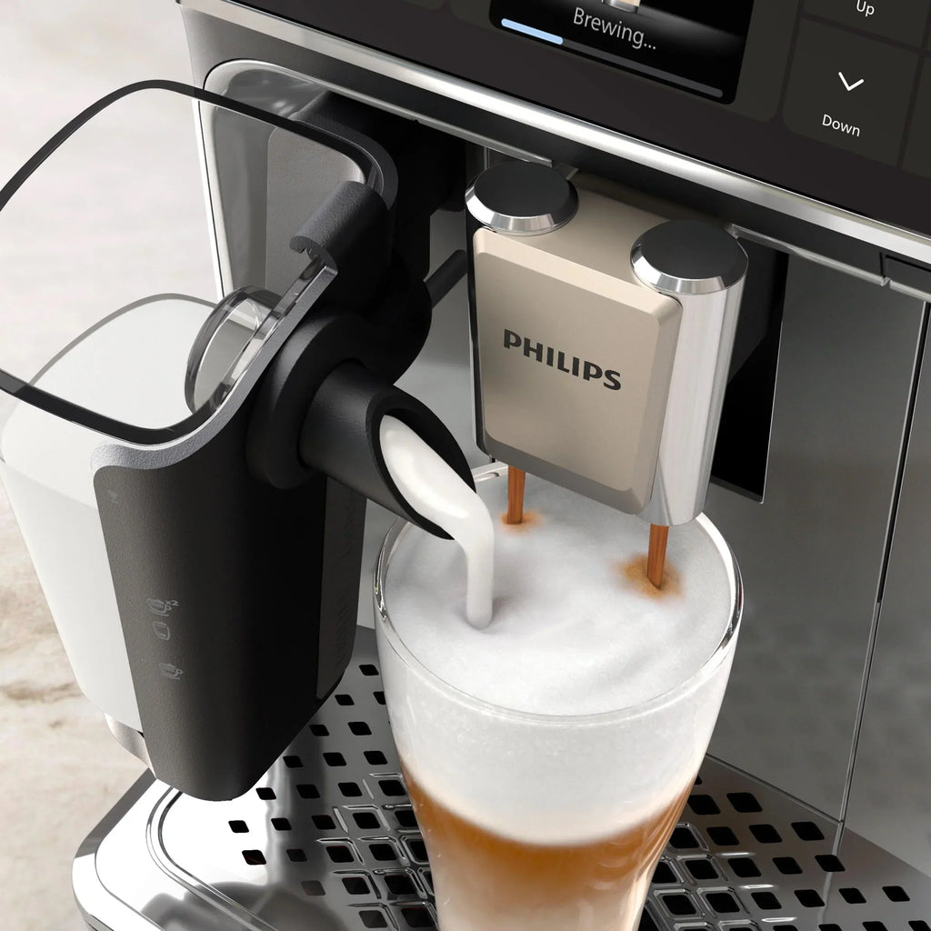 Nouveauté 2026 – Machine à expresso entièrement automatique Philips Série 4400 LatteGo , technologie SilentBrew, démarrage rapide. Café aromatique à partir de grains fraîchement moulus, 12 boissons chaudes et glacées, finition chrome noir (EP4447/90