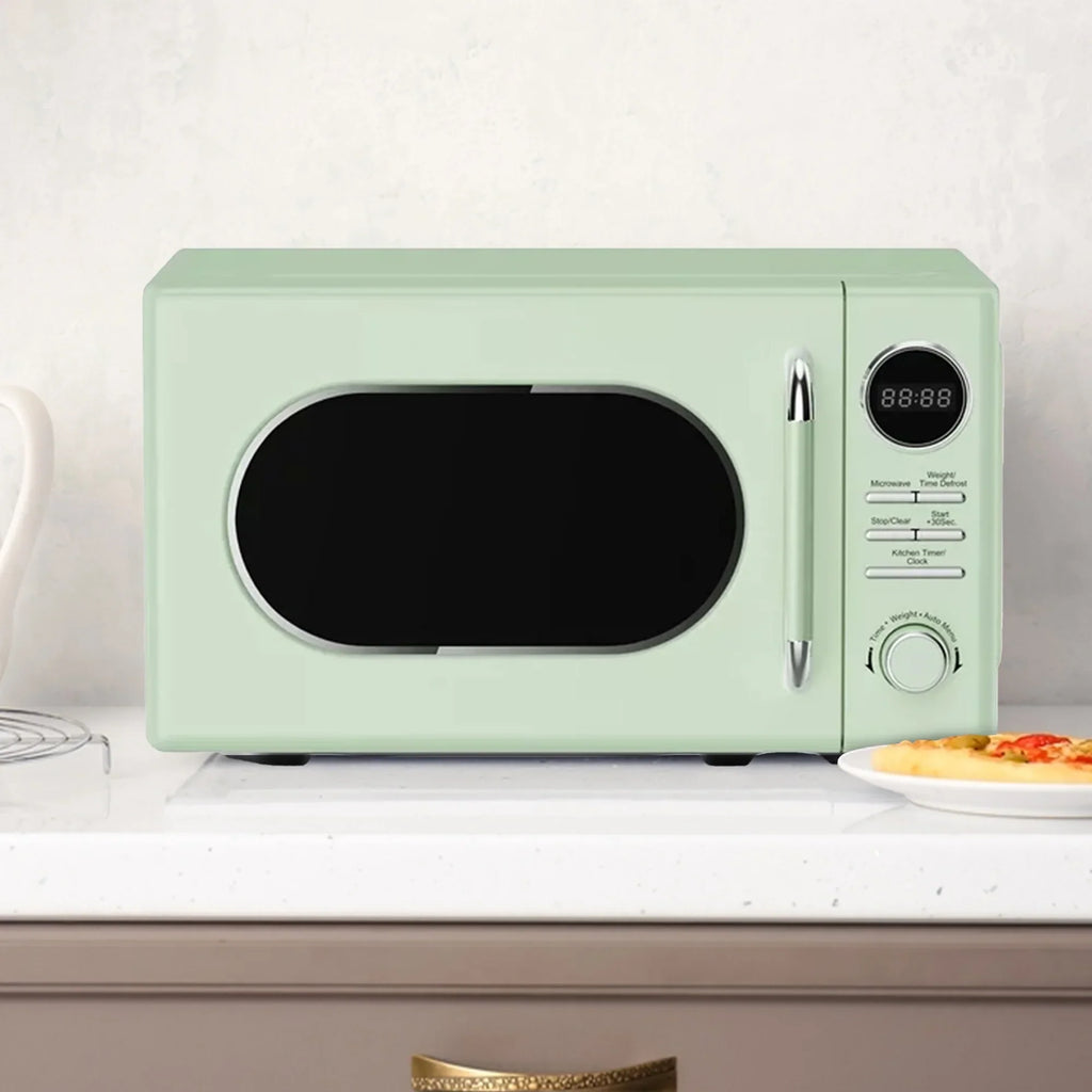 Nouveauté 2026 – Micro-ondes rétro classique Magic Chef 0,7 pi³ (19,8 L), 700 W, vert (neuf, boîte ouverte