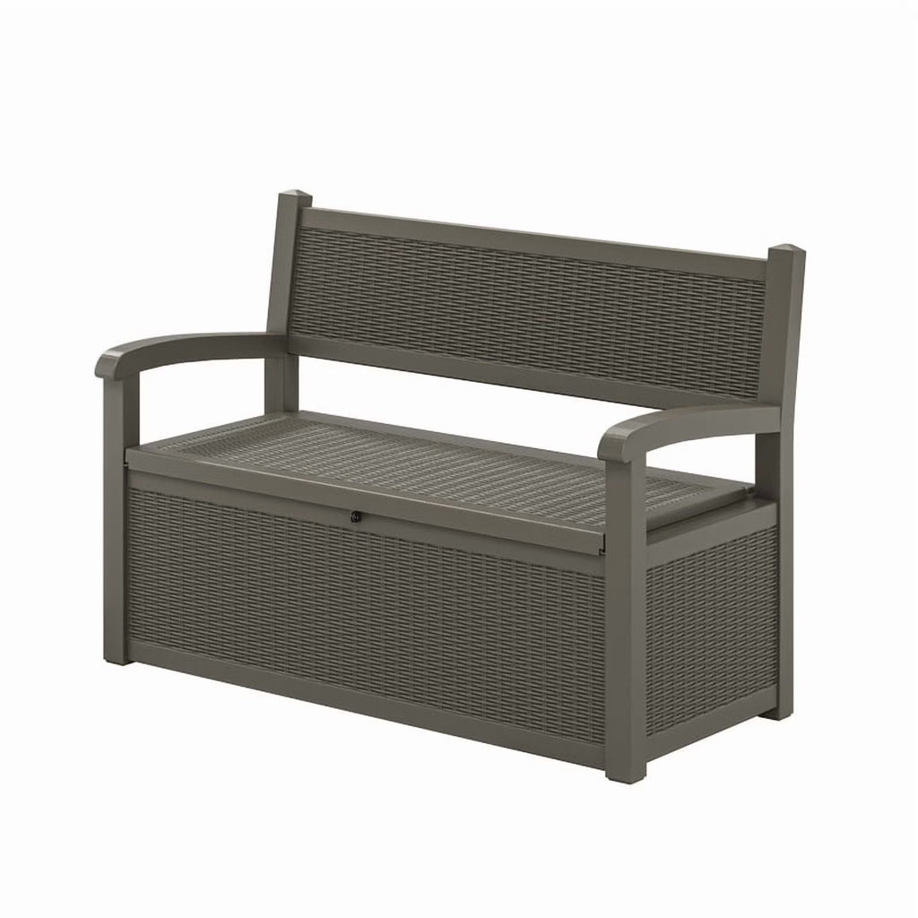 Nouveauté 2026 – Coffre de rangement Bifanuo de 70 gallons avec banc et accoudoirs, résistant à l'eau, idéal pour le mobilier de patio, les outils de jardin, le rangement de piscine et les coussins d'extérieur. Couleur : gris