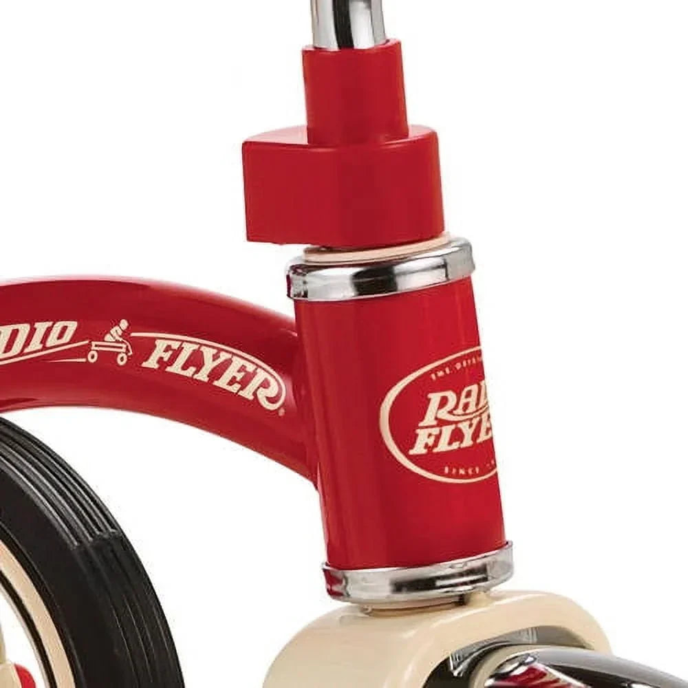 Nouveauté 2026 – Tricycle Radio Flyer , rouge classique à double plateau, roue avant de 12 pouces, rouge