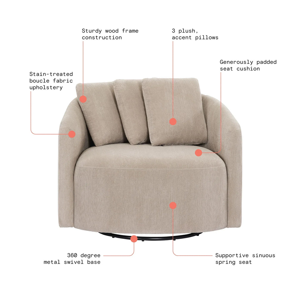 Nouveauté 2026 – Fauteuil d'appoint Beautiful Drew de Drew Barrymore (édition ), coloris crème bouclé