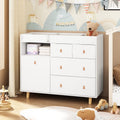 Nouveauté 2026 – Table à langer/commode pour chambre de bébé OXYLIFE , 114 cm (45 po), avec 4 tiroirs et une étagère, blanche