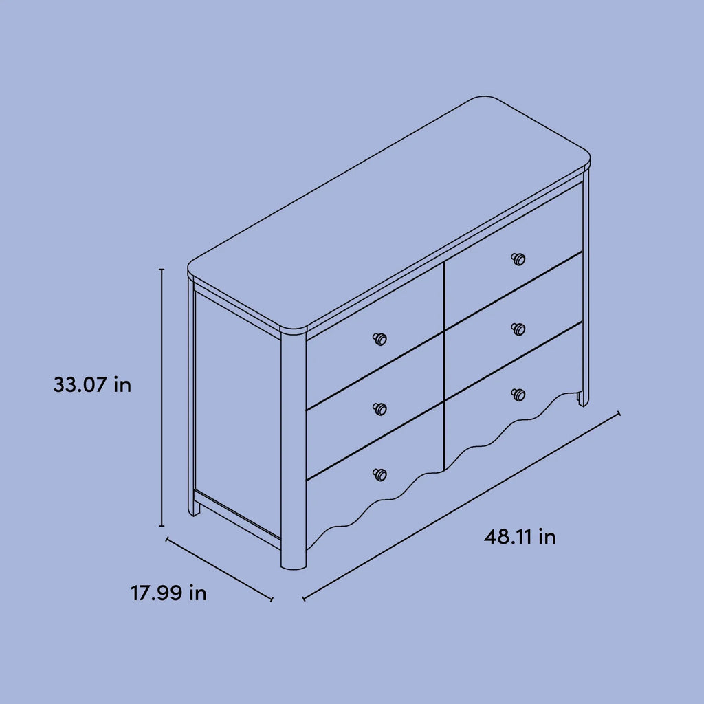 Nouveauté 2026 – Commode pour chambre d'enfant Storkcraft Casablanca 6 tiroirs, couleur sauge