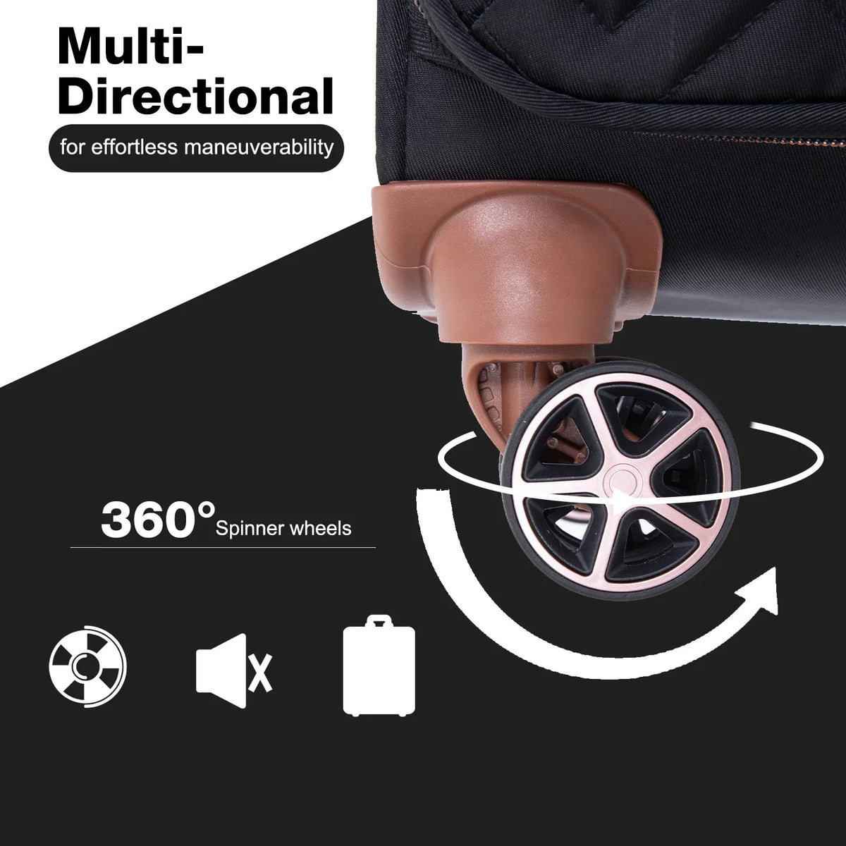 Nouveauté 2026 – Ensemble de 4 bagages Travelhouse : valise souple extensible et légère avec doubles roulettes multidirectionnelles (noir