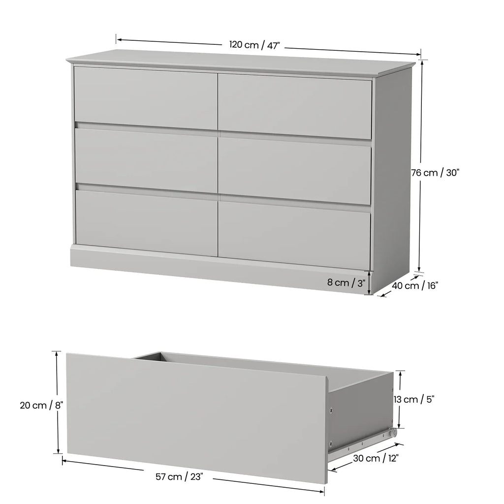 Nouveauté 2026 – Commode blanche neuve , commode à 6 tiroirs, meuble de rangement double, meuble d'appoint pour chambre ou salon