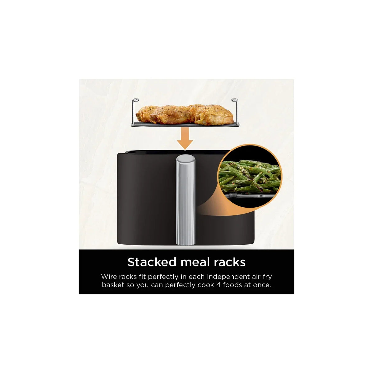 Nouveauté 2026 – Friteuse à air Ninja DoubleStack XL à 2 paniers, technologie DoubleStack permettant de cuire 4 aliments simultanément, conception compacte, 10 pintes, 4 en 1, Smart Finish & Match Cook, SL400