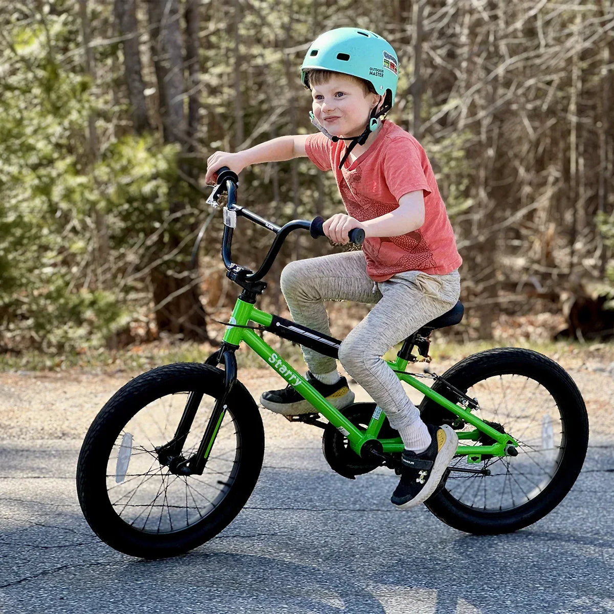 Nouveauté 2026 – Vélo Glerc pour enfants de 3 à 5 ans, style BMX, avec stabilisateurs et frein à rétropédalage, bleu. Convient aux garçons et aux filles de 3 à 5 ans
