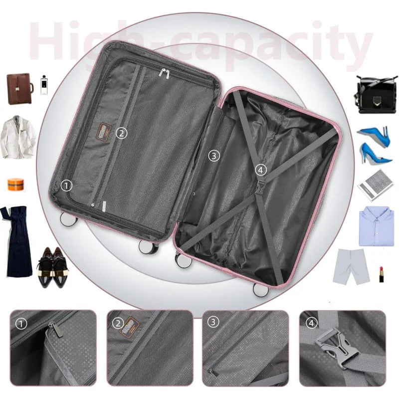 Nouveauté 2026 – Ensemble de bagages Lobage , 6 pièces, comprenant sacs de voyage, valises rigides extensibles à roulettes multidirectionnelles et serrure TSA, couleur crème