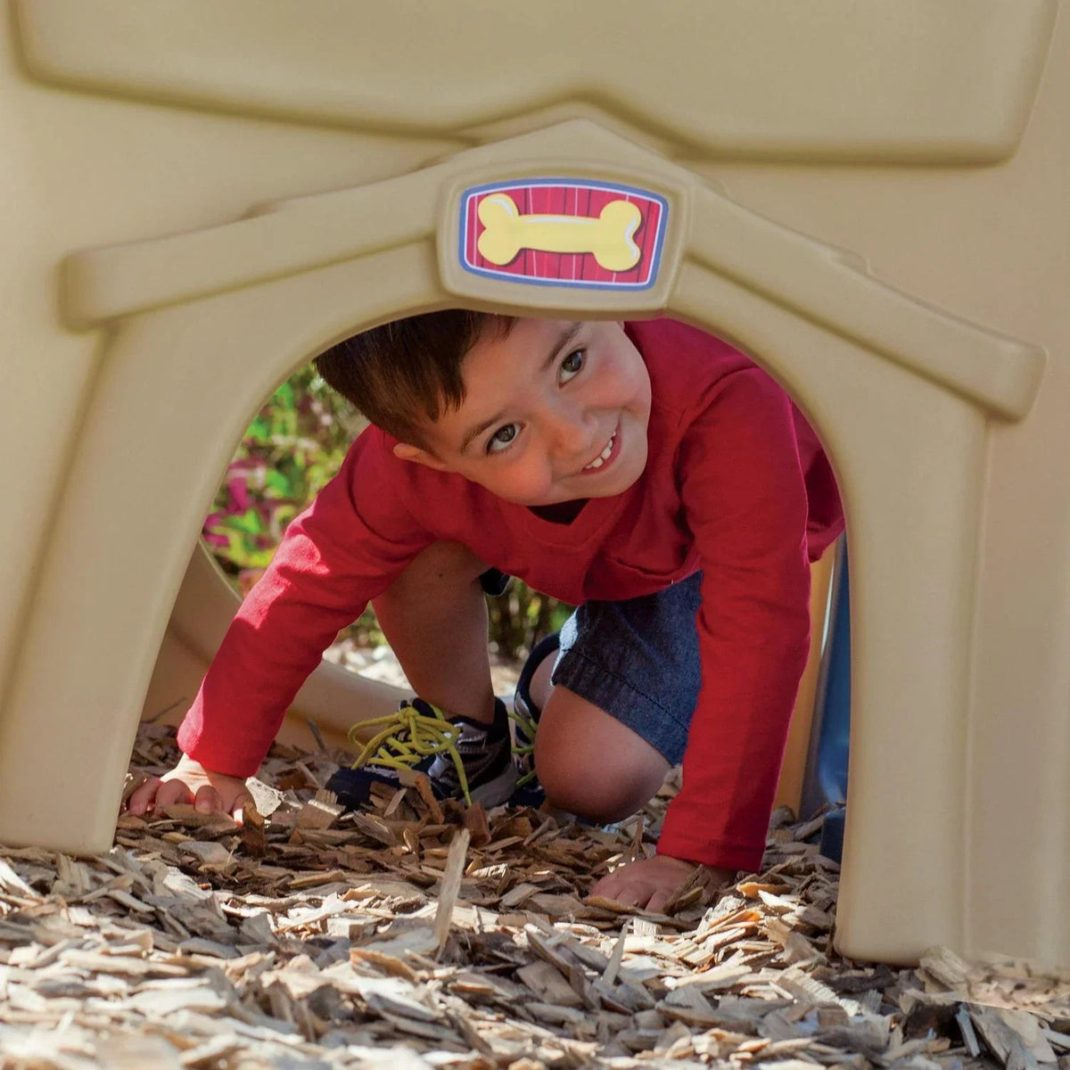 Nouveauté 2026 – Maisonnette marron avec toboggan, centre de loisirs Step2 Neighborhood Fun Center, jouets d'extérieur en plastique pour enfants