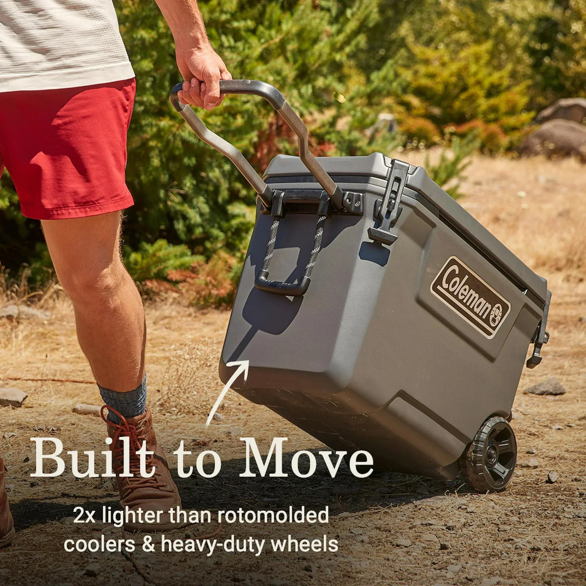 Nouveauté 2026 – Glacière rigide Coleman Convoy Series , 65 pintes (environ 60 litres), avec roulettes, capacité jusqu'à 48 canettes, couleur noyer brun